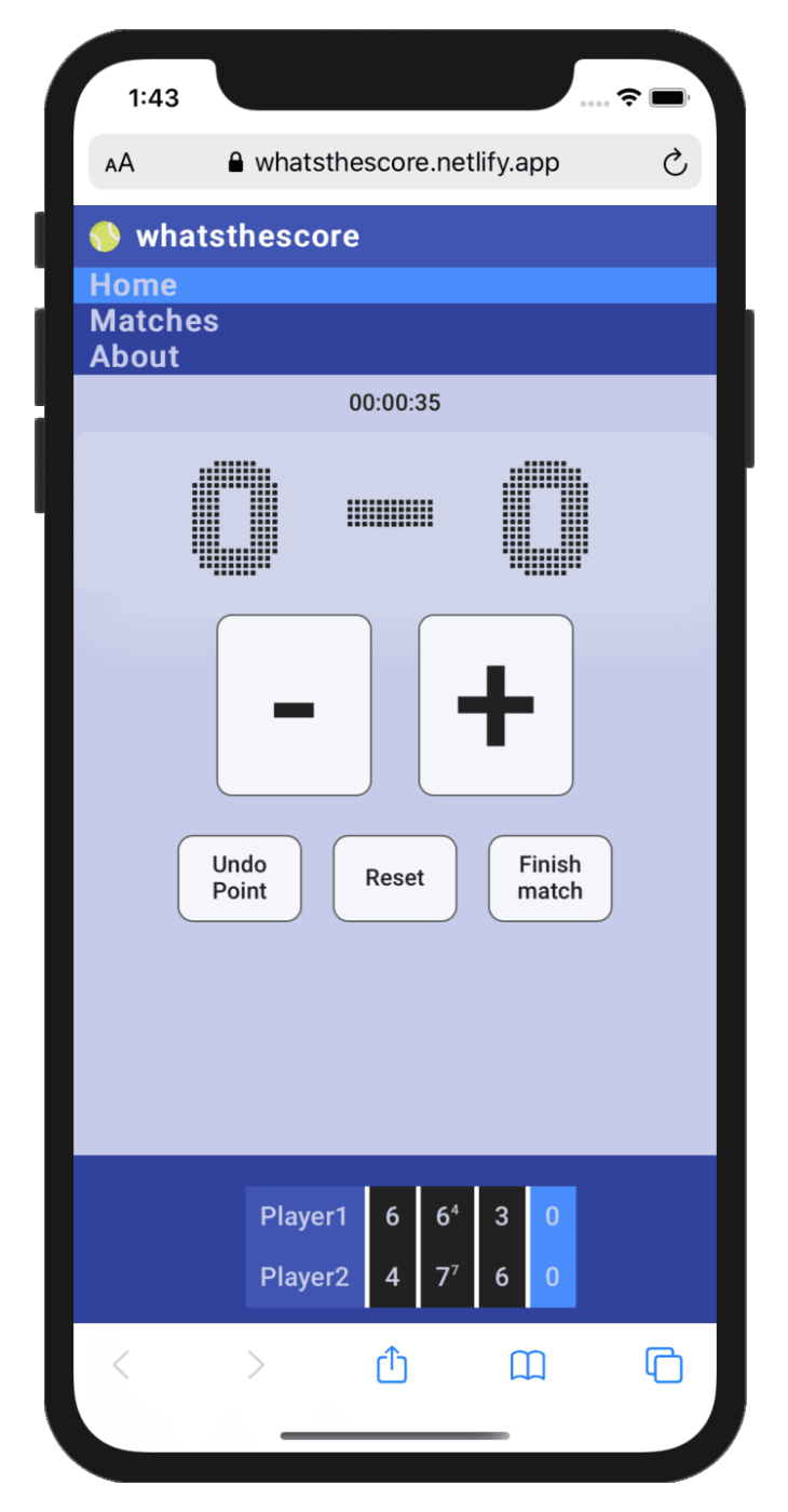 Old version of whatsthescore app