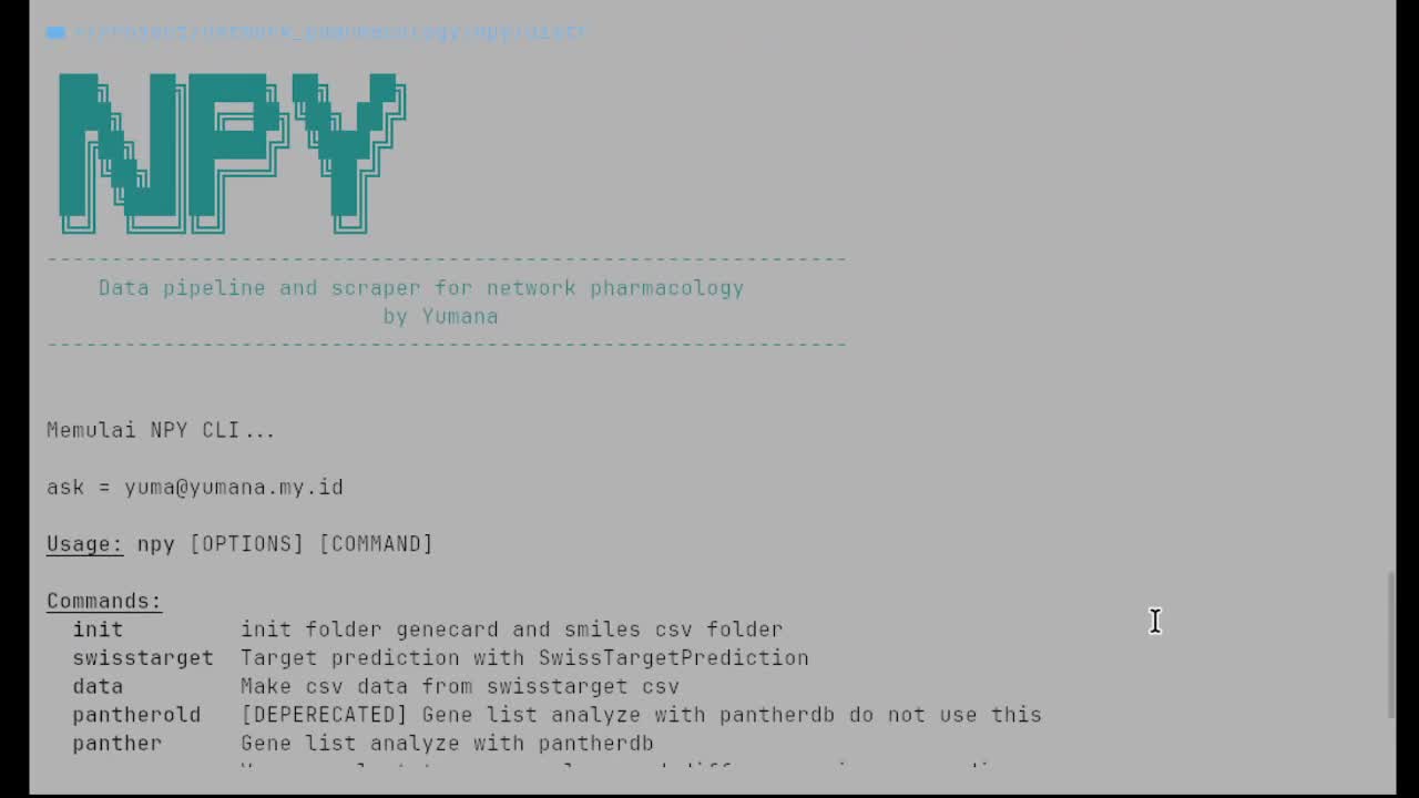 NPY: Network Pharmacology Pipeline
