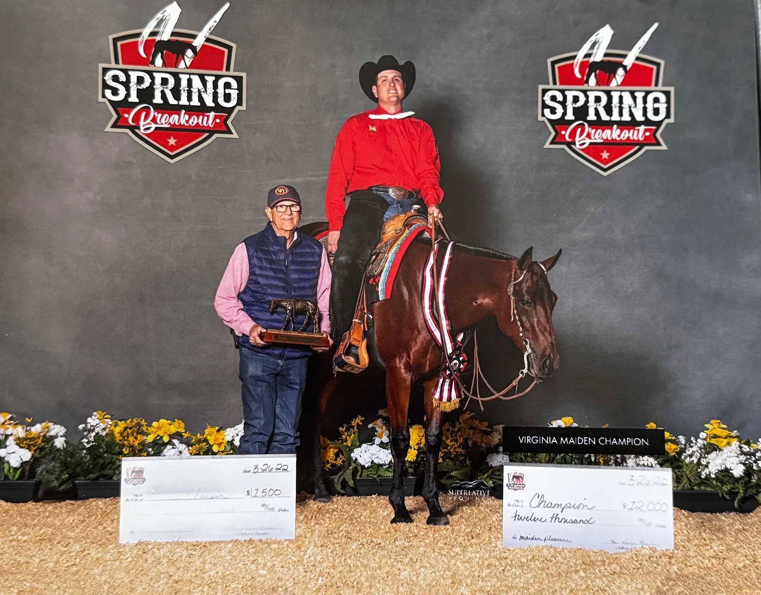 Taft Dickerson and Gone Commando, sired by Gone Viral, winning the Virginia Maiden