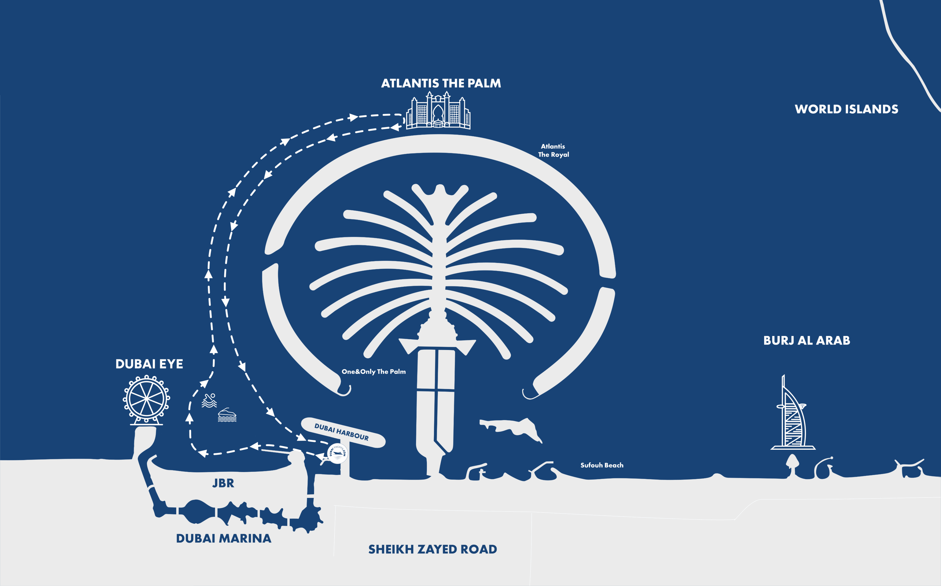 2 hours cruise route map