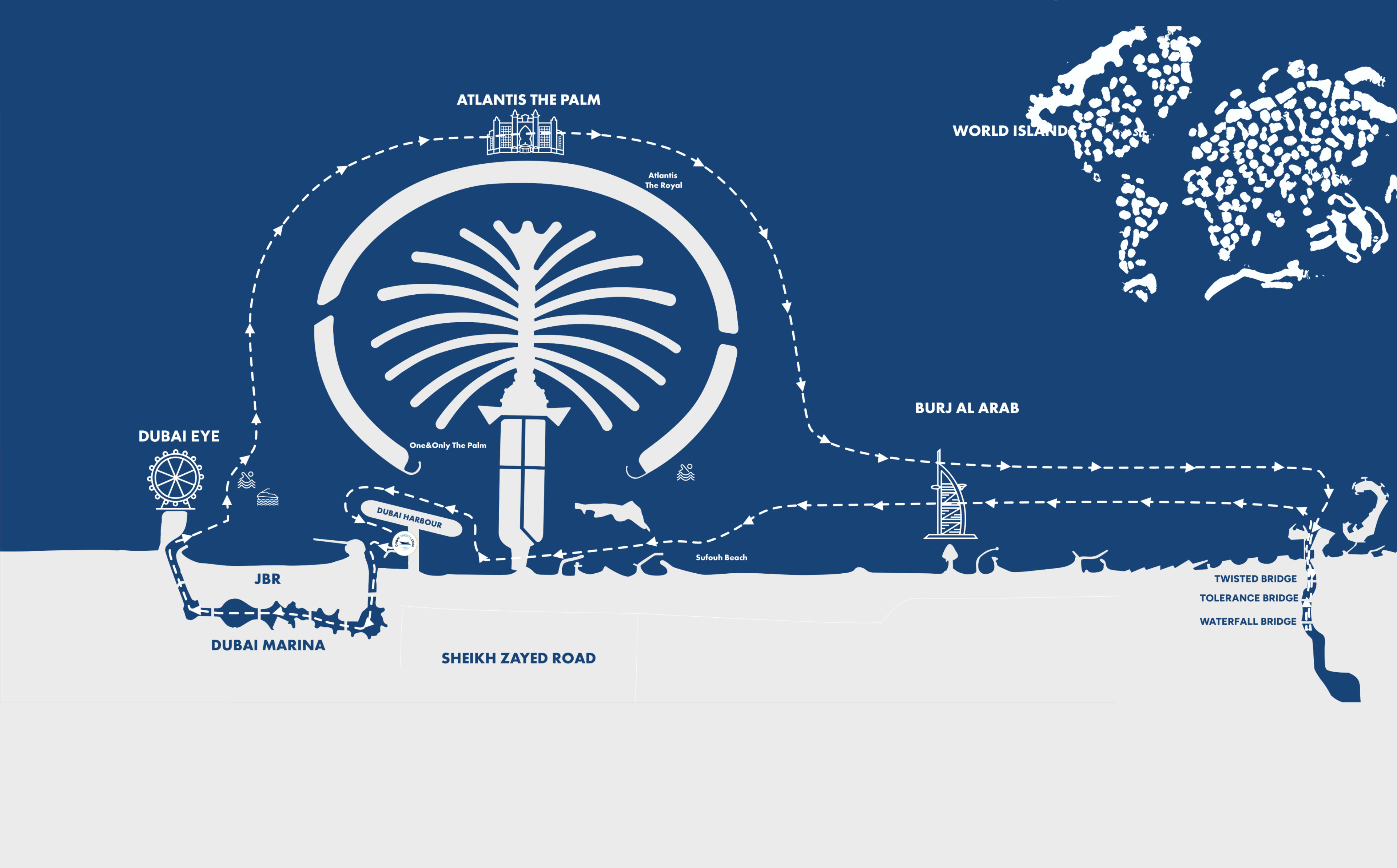 6 hours cruise route map