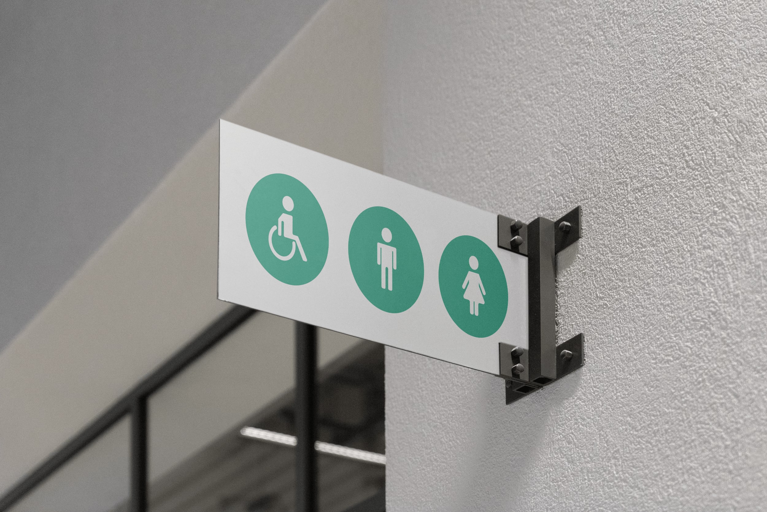 Toilet sign mockup