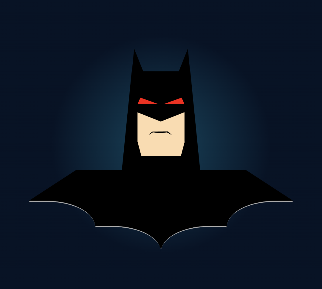Angry Batman face with cape