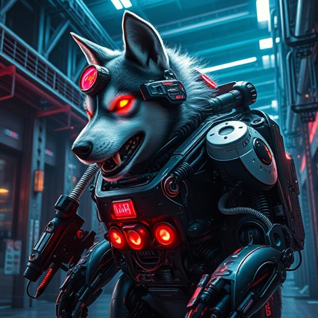 Beast Husky dog guarding a secret place