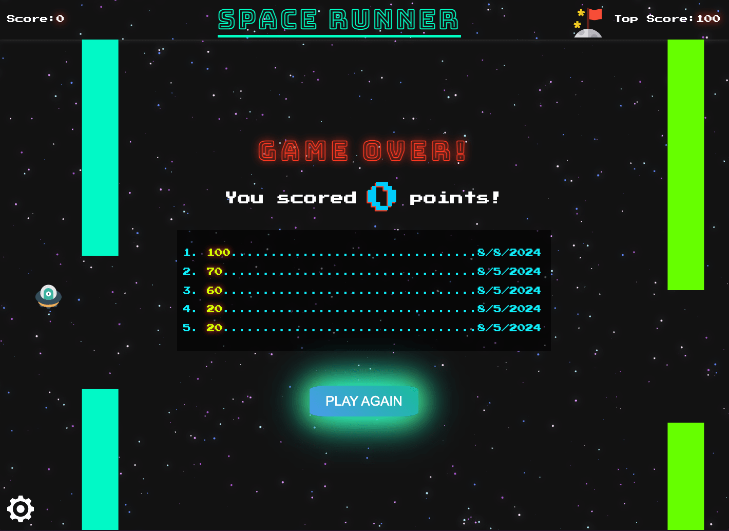 Fun Javascript Game | Space Runner