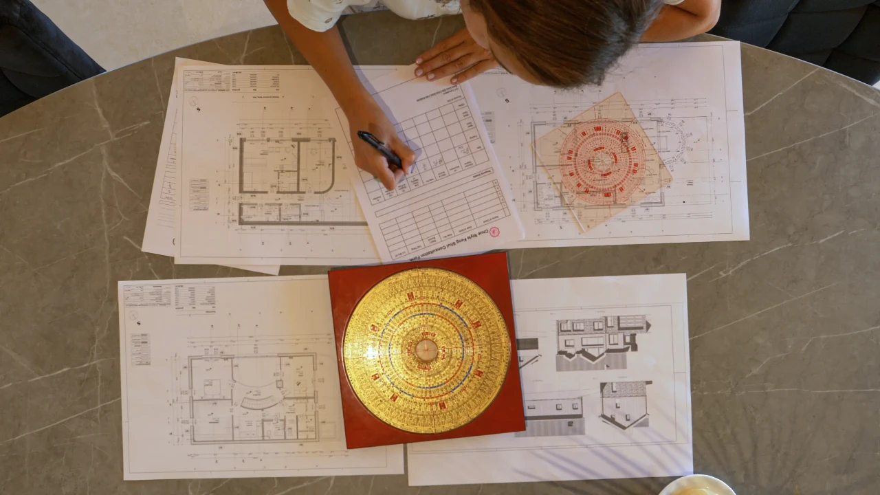 une personne assise à une table travaillant sur un projet, illumination globale, traçage vray, nombre d'or