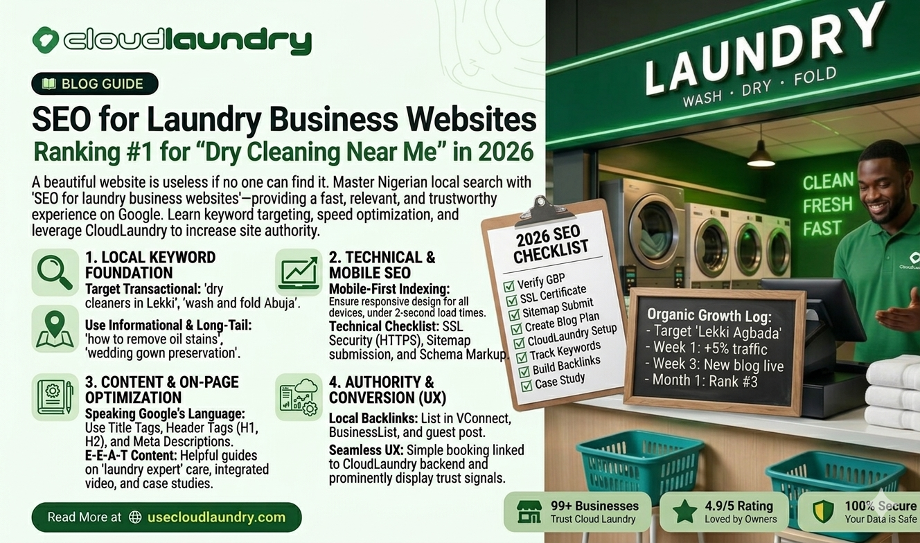 SEO for Laundry Business Websites: Ranking #1 for "Dry Cleaning Near Me" in 2026