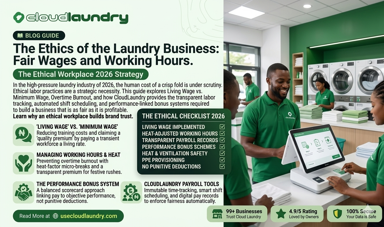 The Ethics of the Laundry Business: Fair Wages and Working Hours.