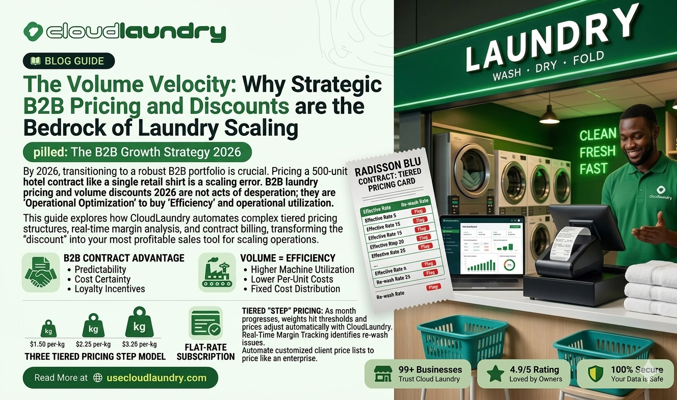 The Volume Velocity: Why Strategic B2B Pricing and Discounts are the Bedrock of Laundry Scaling