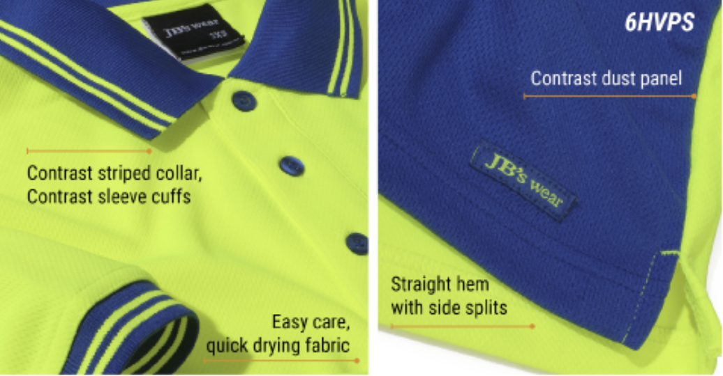 JB's Hi Vis Polo Features