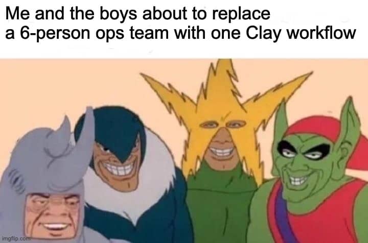Me and the boys replacing ops team with Clay