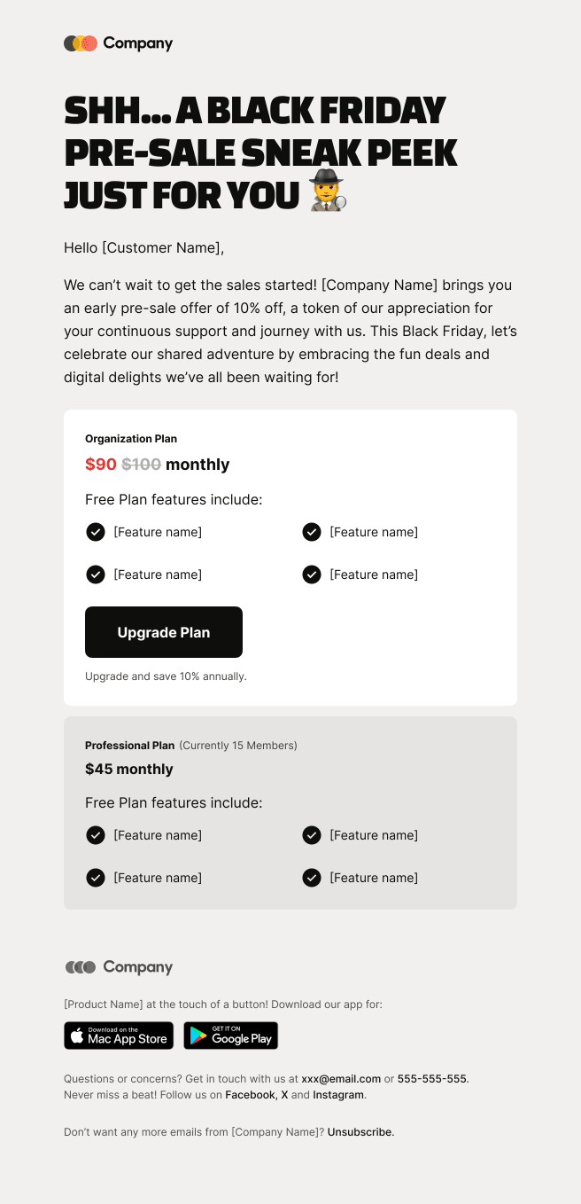 Black Friday email templates
