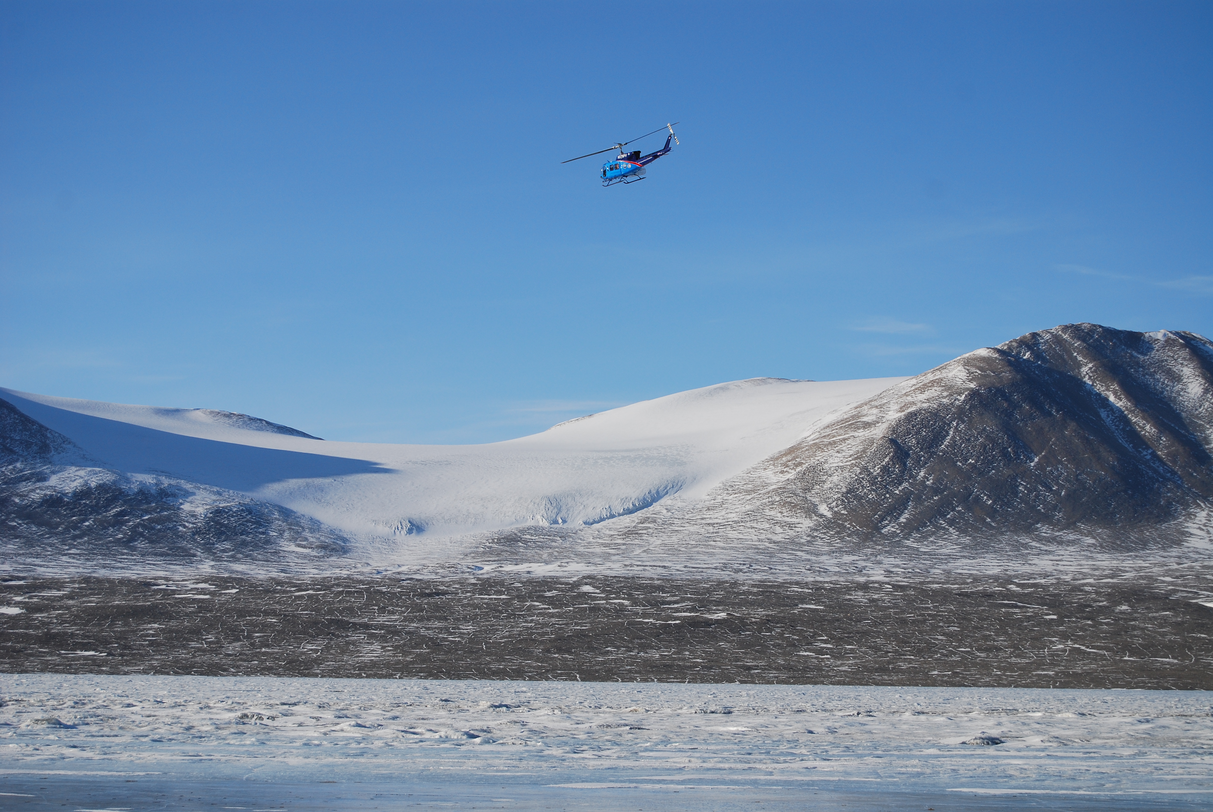 Helicopter Over Lake Fryxell