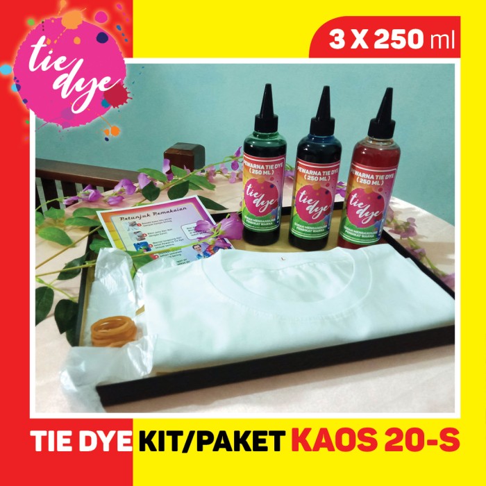 Jual Tie Dye Kit / Pewarna Tie Dye Paket / Pewarna 250 ml cair / Tinta