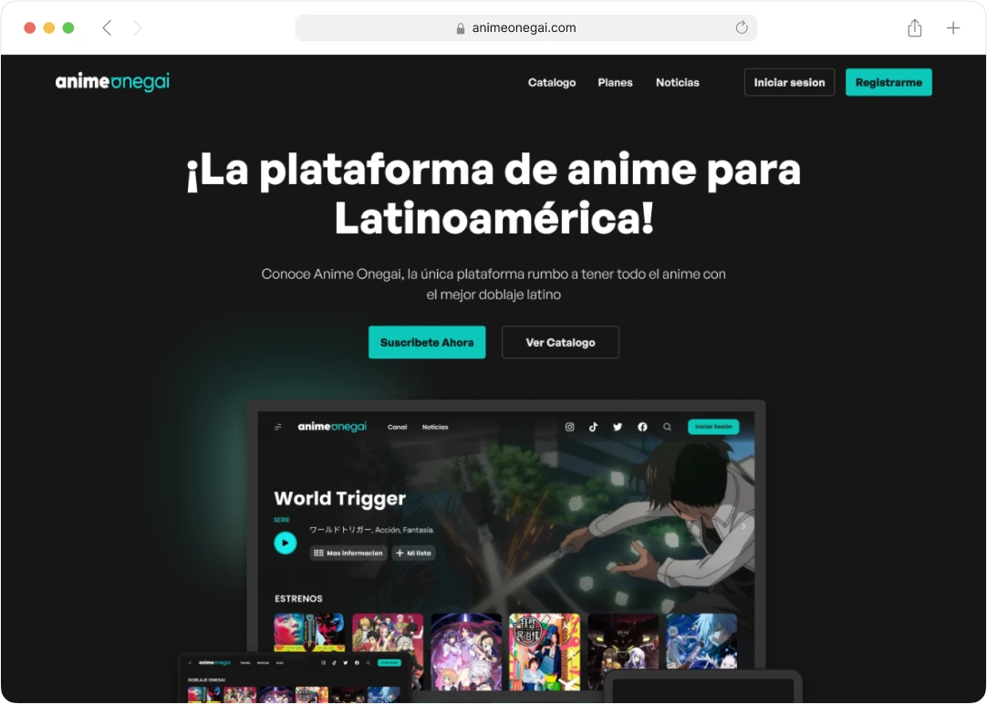 HOME  Anime Onegai, La plataforma de anime para Latinoamérica