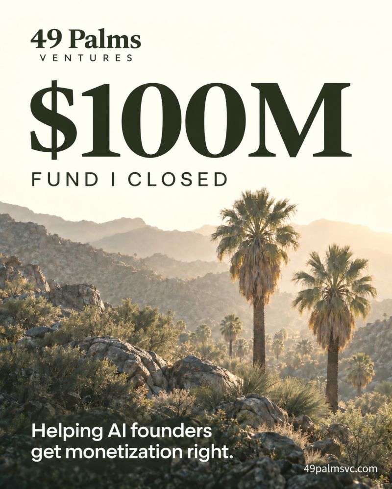 49 Palms Ventures Launches $100M Fund I for AI Pricing