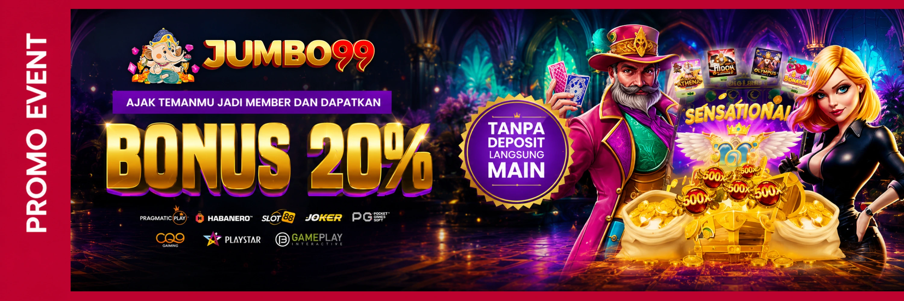 Jumbo99 Bonus 20% Ajak Teman