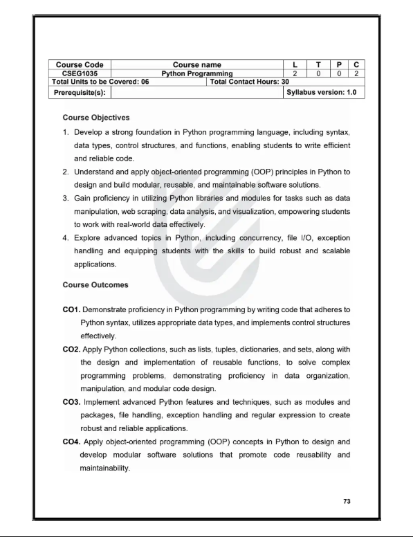 Course Content theory