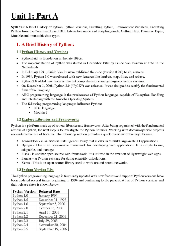Unit 1: Introduction to Python A