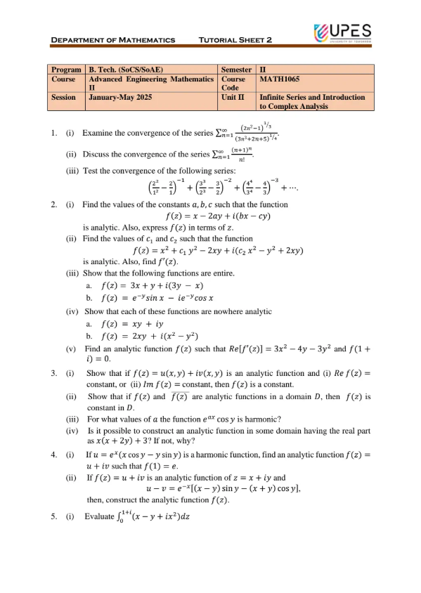 Tutorial Sheet 1