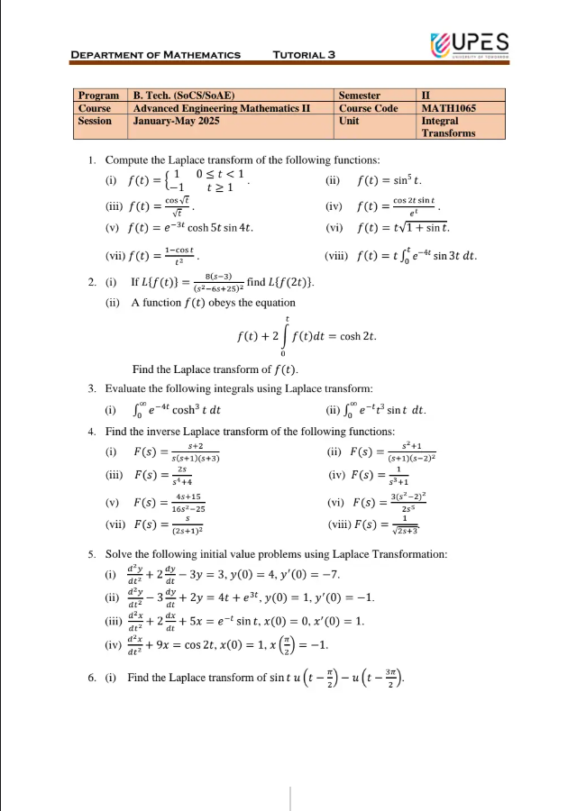 Tutorial Sheet 1