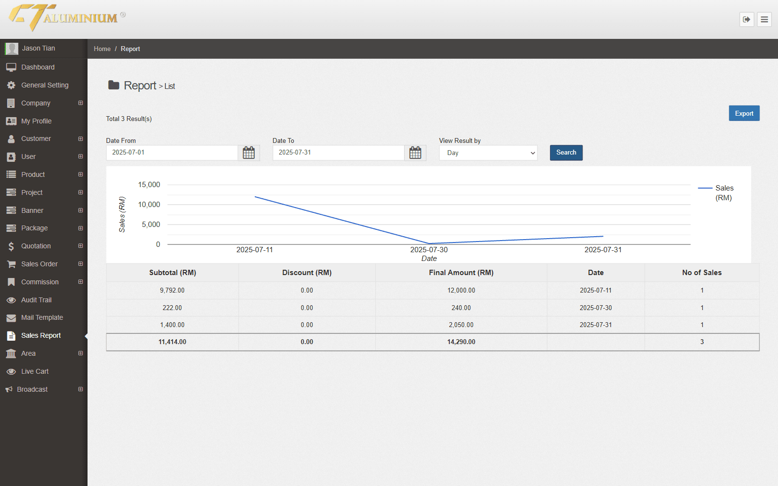 CT Aluminium — screenshot
