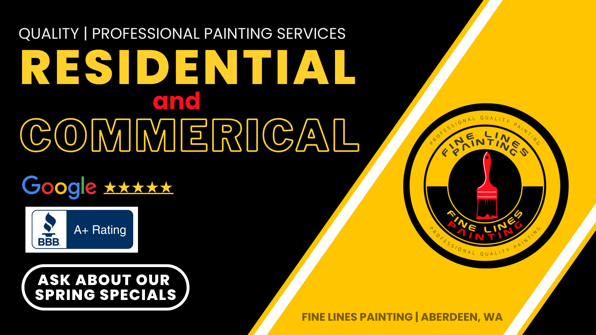 Fine Lines Painting residential and commercial painting project showcase in Grays Harbor County Washington