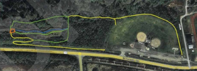 Conceptual trail design map for the Hoquiam Mountain Bike Trail System