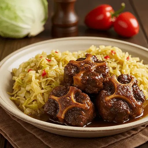 oxtail and cabbage