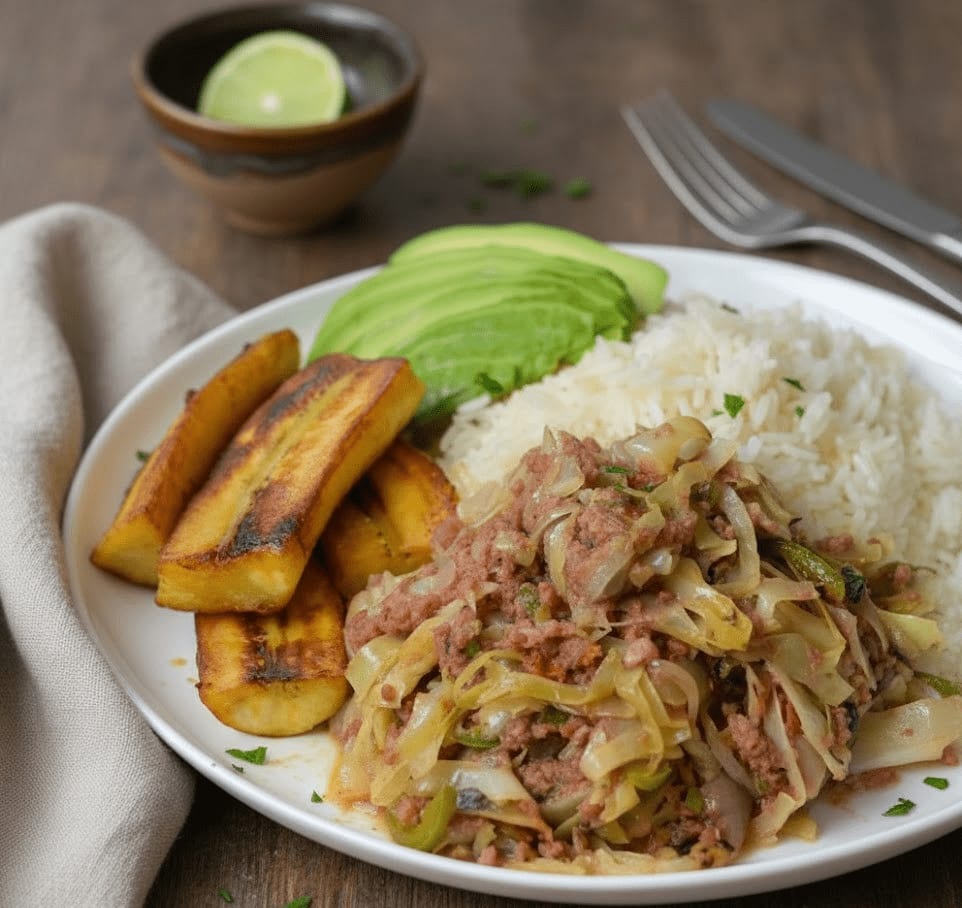 corned beef and cabbage Jamaican styled