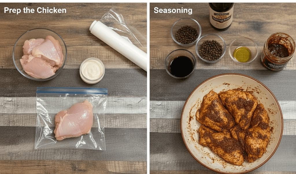 jerk chicken prep