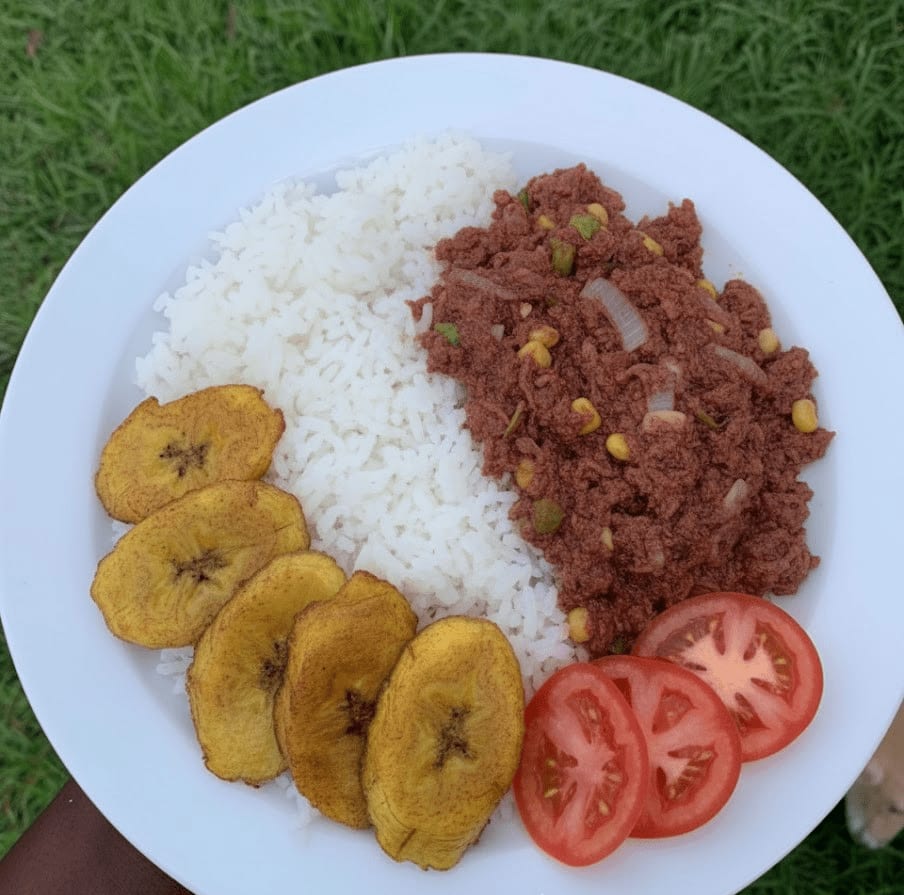 Yummy bully beef and rice