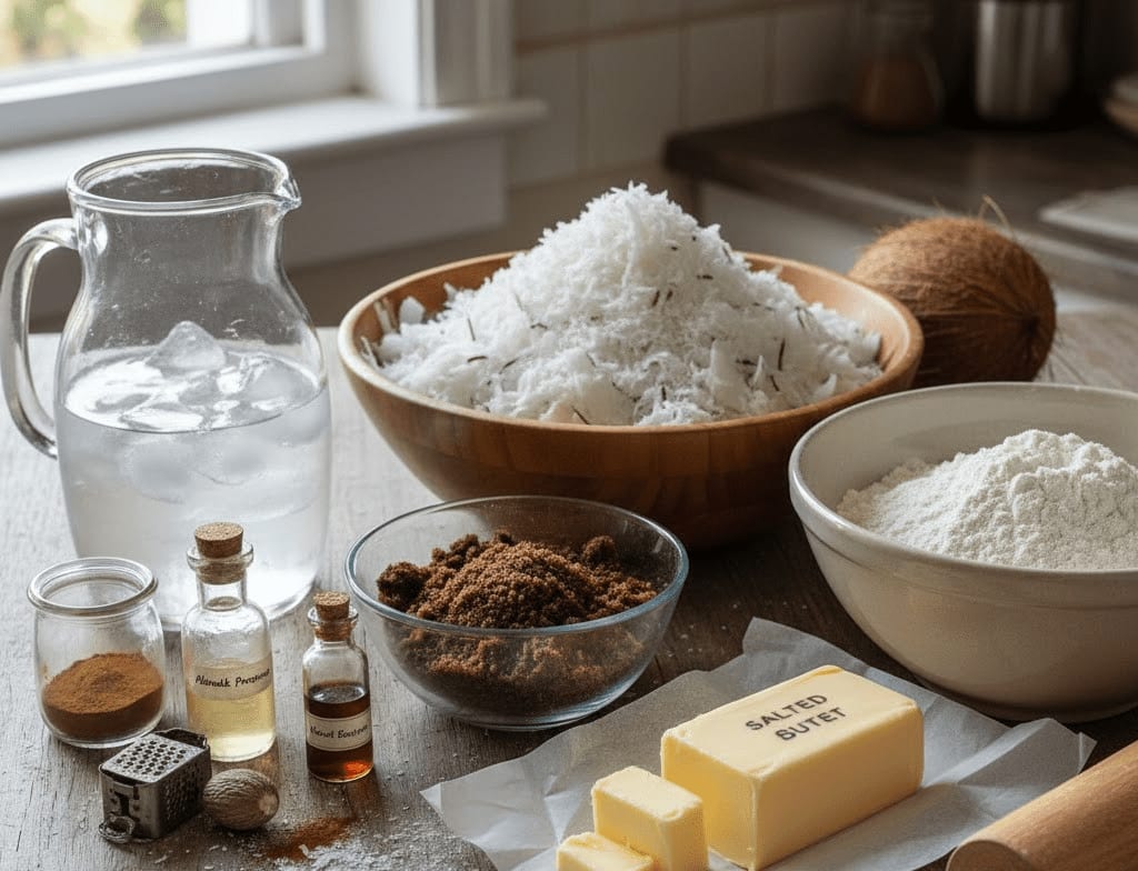 Ingredients for coconut gizzadas