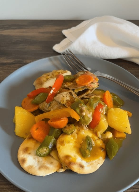 steam fish with okra and crackers
