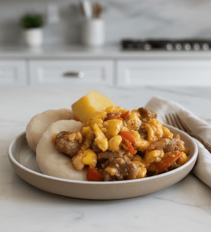 Jamaican ackee and corned pork