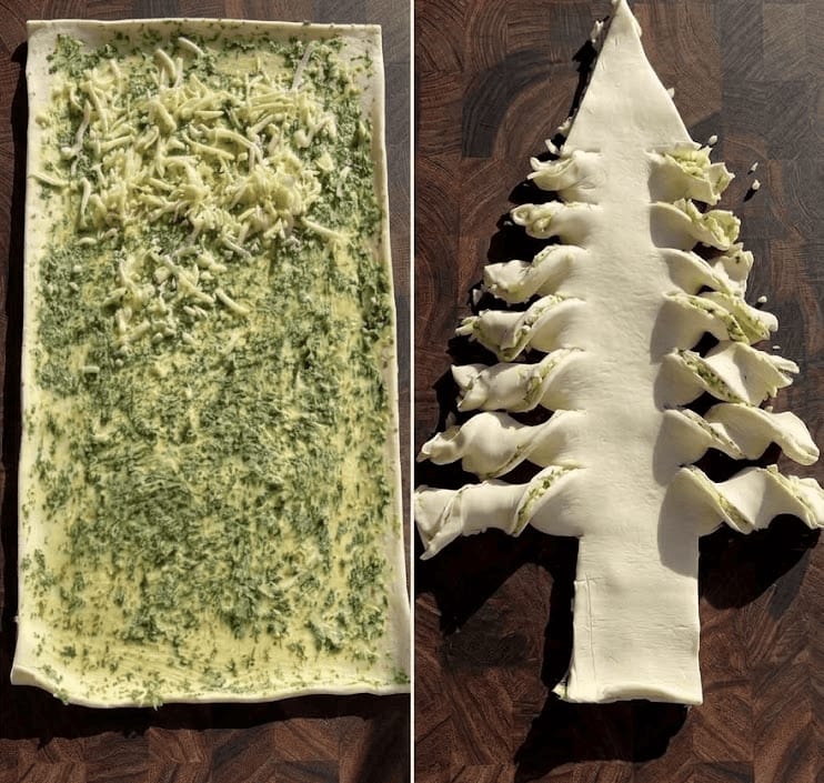 Festive Cheesy Garlic Pastry Christmas Tree - Caribbean Soul Food