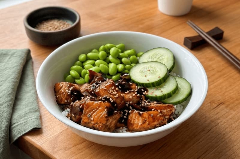 BEST Air Fryer Salmon Bites with Honey Garlic Sauce