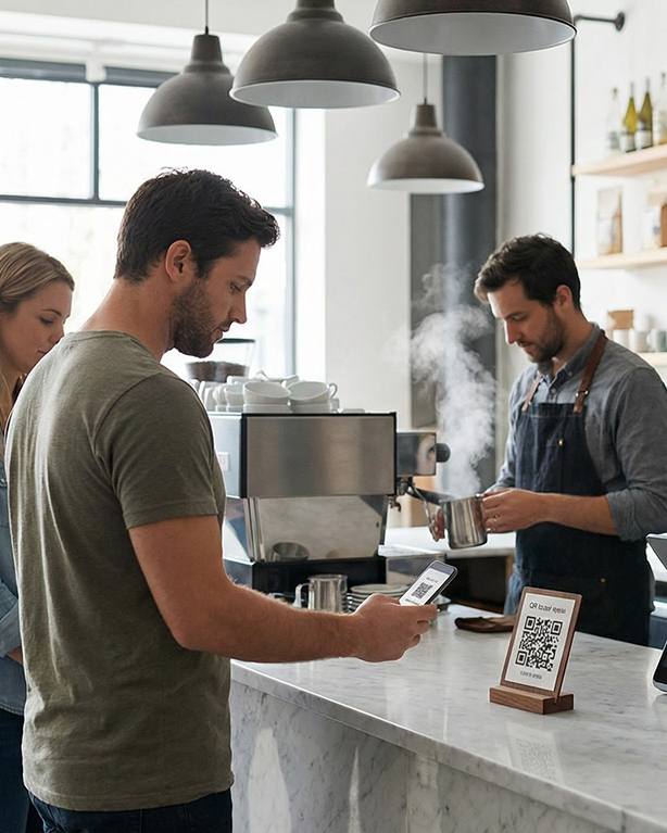 Coffee shop counter service