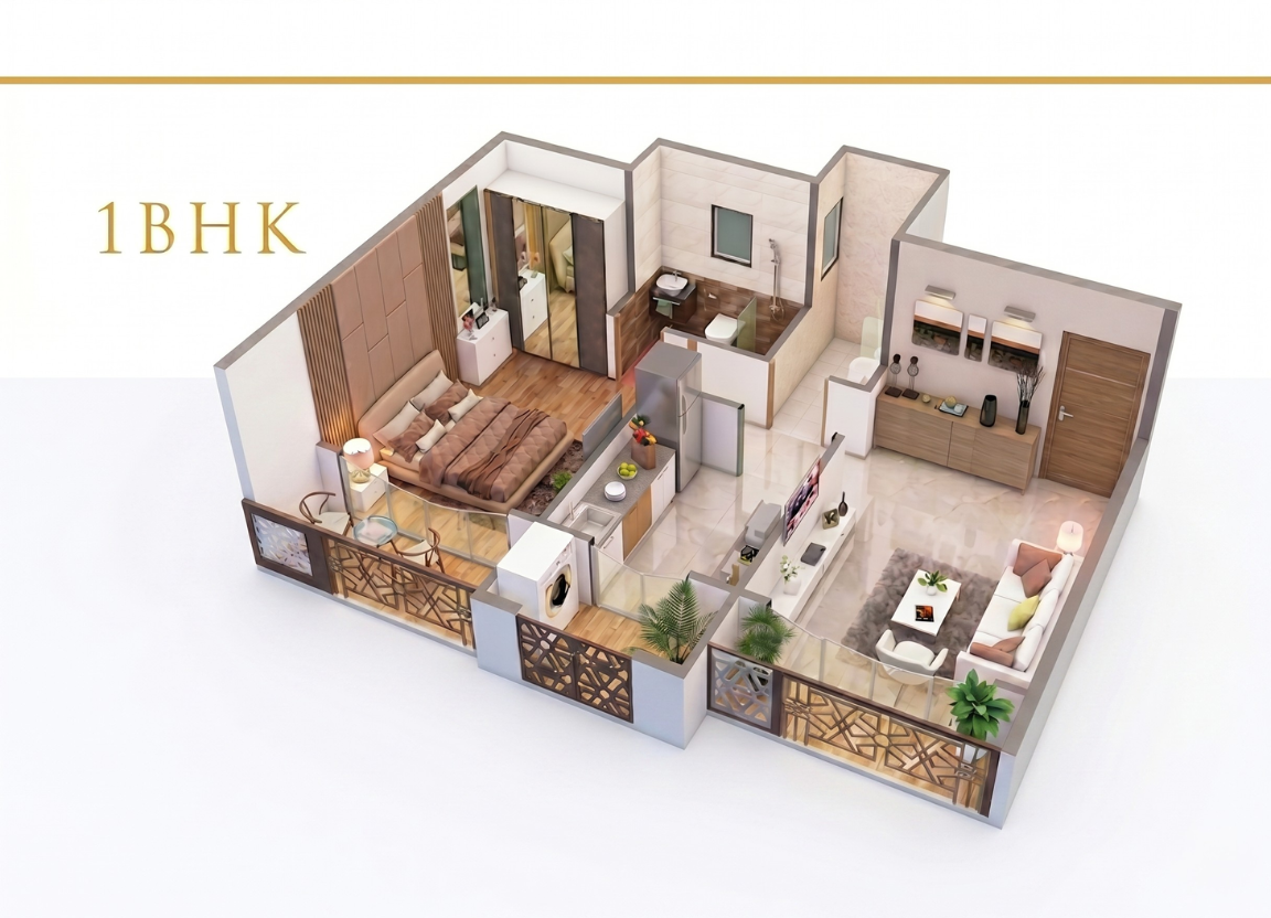 1 BHK Floor Plan