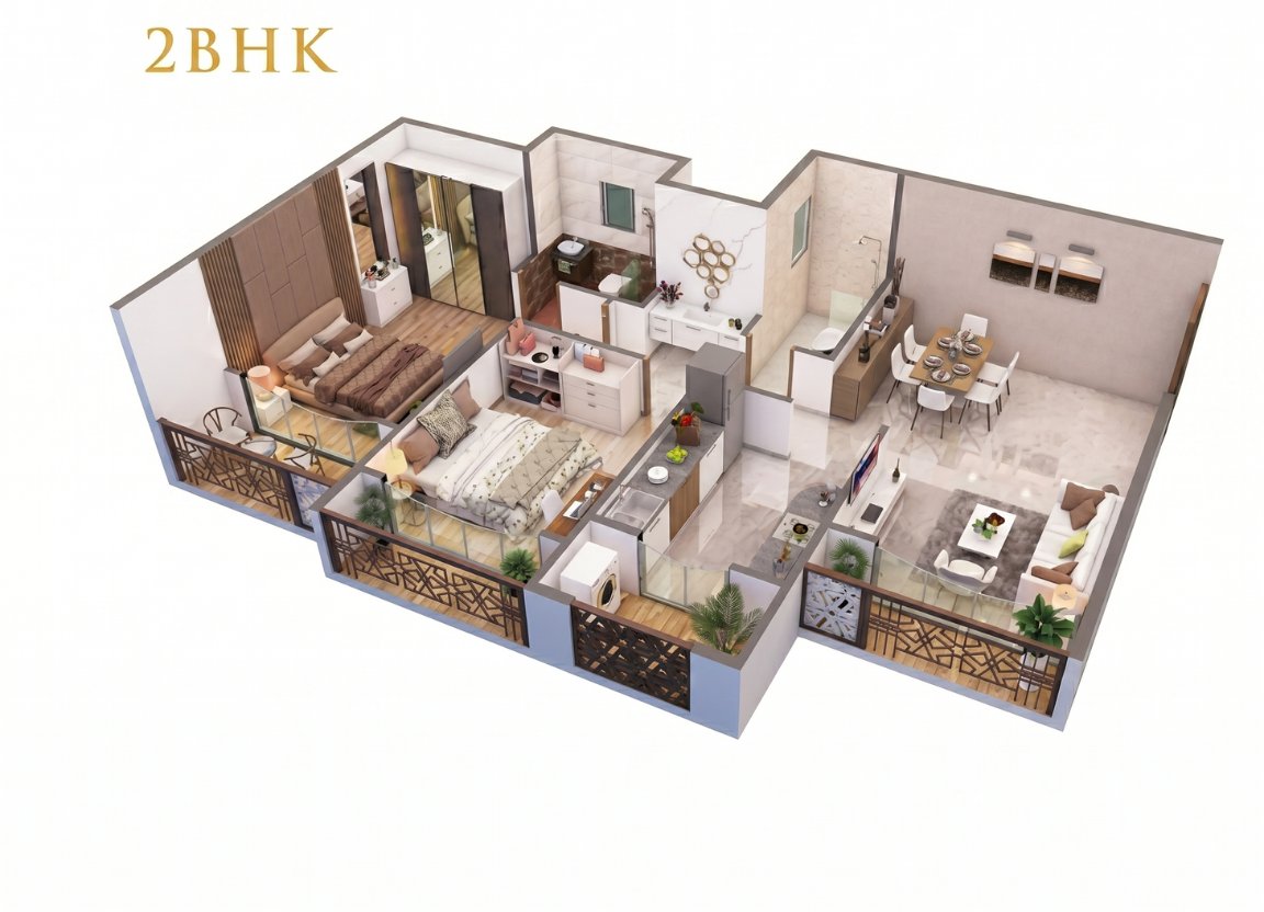 2 BHK Floor Plan