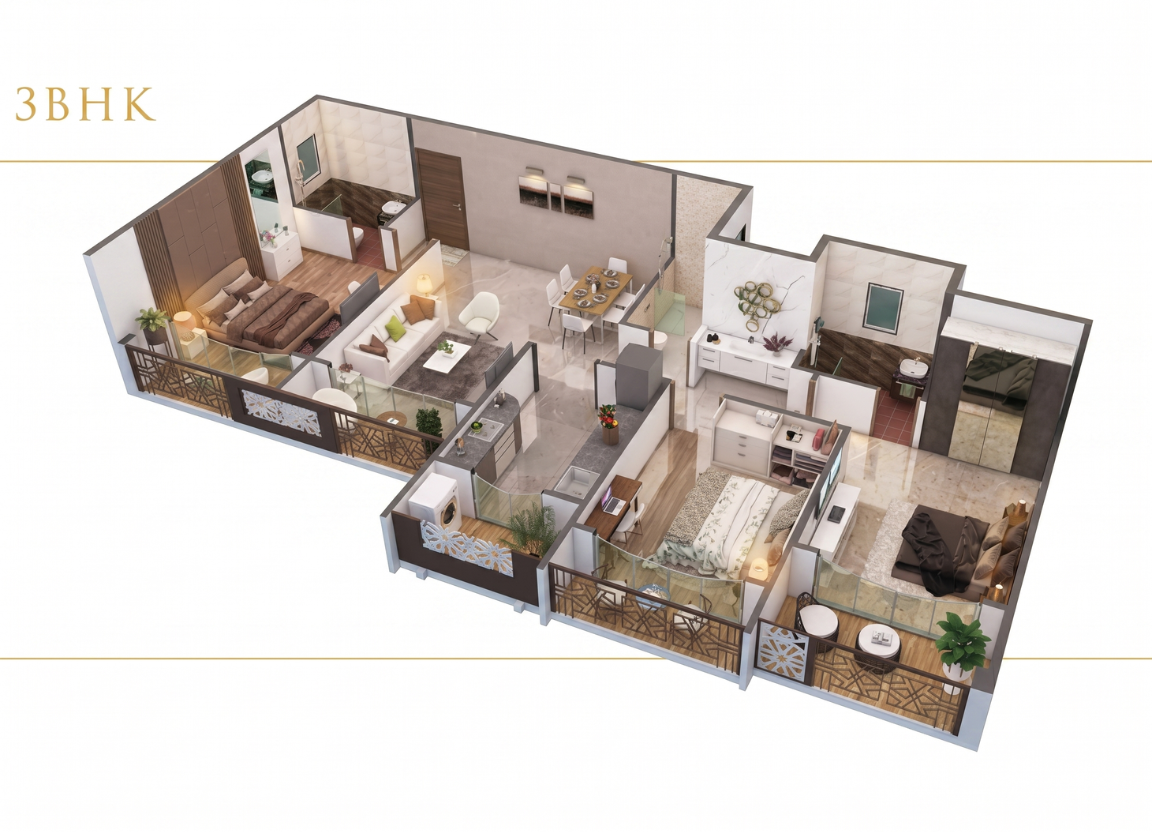 3 BHK Floor Plan