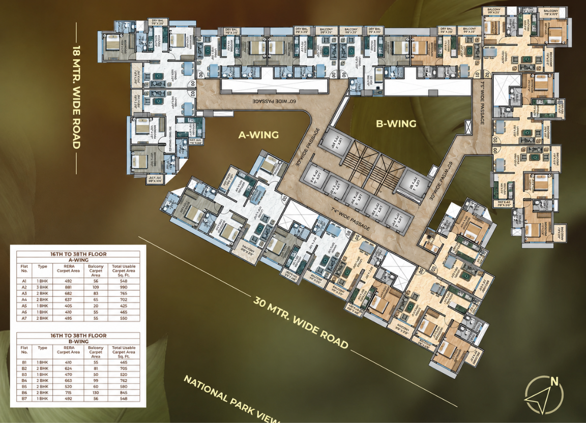 A & B Wing Floor Plan