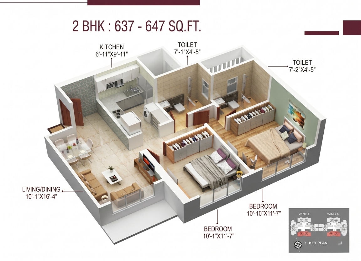 2 BHK Layout 2