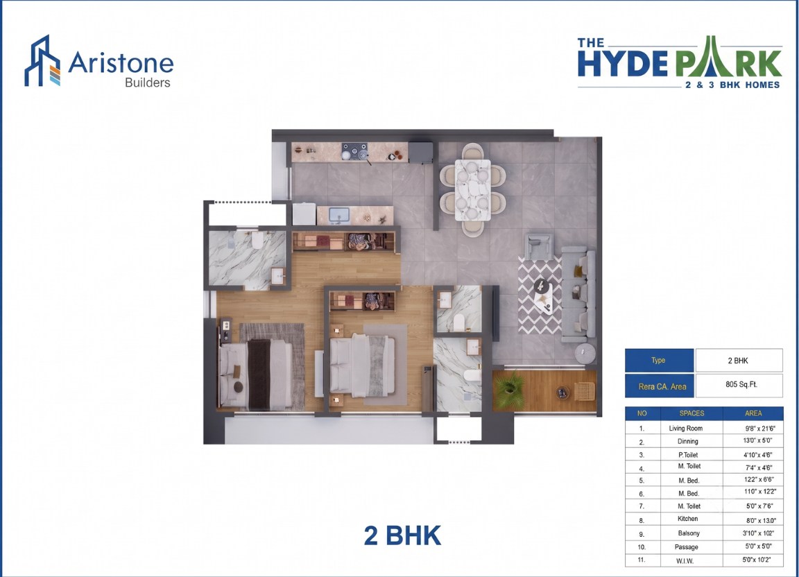 2 BHK Layout 1