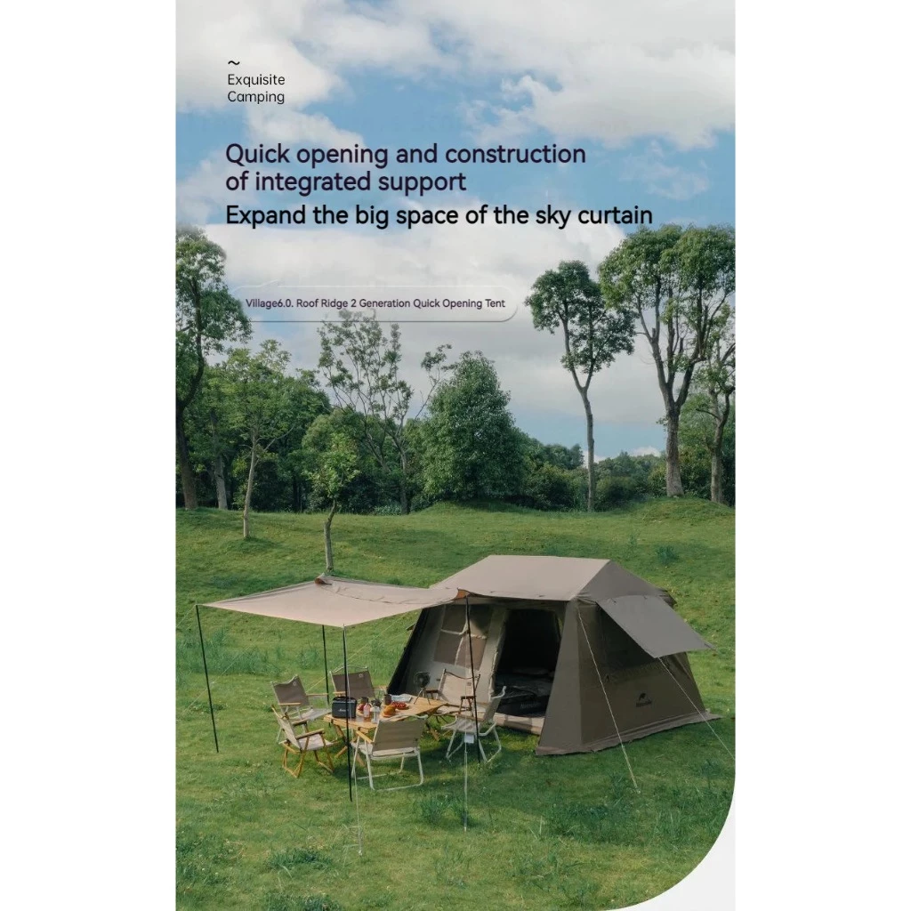 TENDA VILLAGE 6.0 QUICK OPEN 4 ORANG CAMPING NATUREHIKE CNK2300ZP021