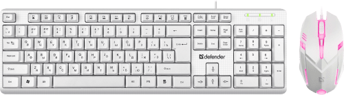 Defender Motion C-977 ақ пернетақта мен тінтуір жиынтығы