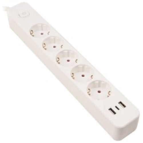 SMART SM-GS05CK3U-3M желілік сүзгісі, 5 розетка, USB және Type-C, 3 м