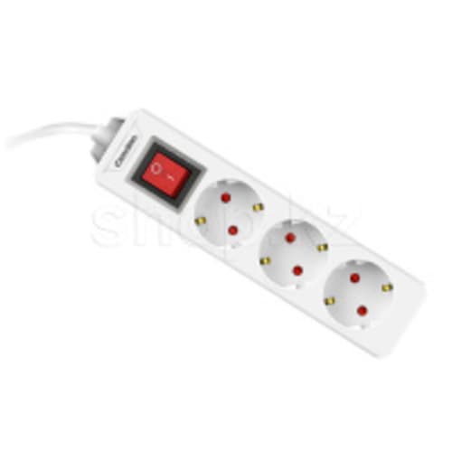 Camelion CMS-113 ұзартқышы, ақ, 3 розетка, 2 м