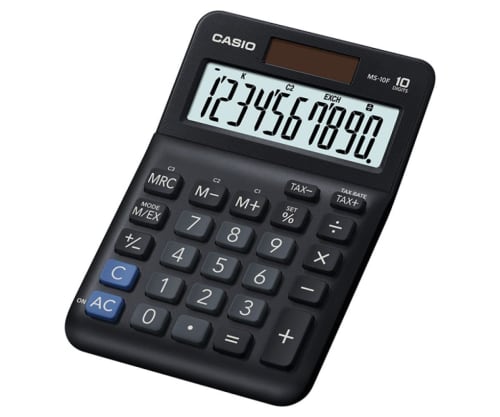 Casio MS-10F калькуляторы, қара