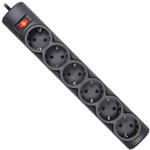Defender DFS 155 желілік сүзгісі, қара, 6 розетка, 5 м